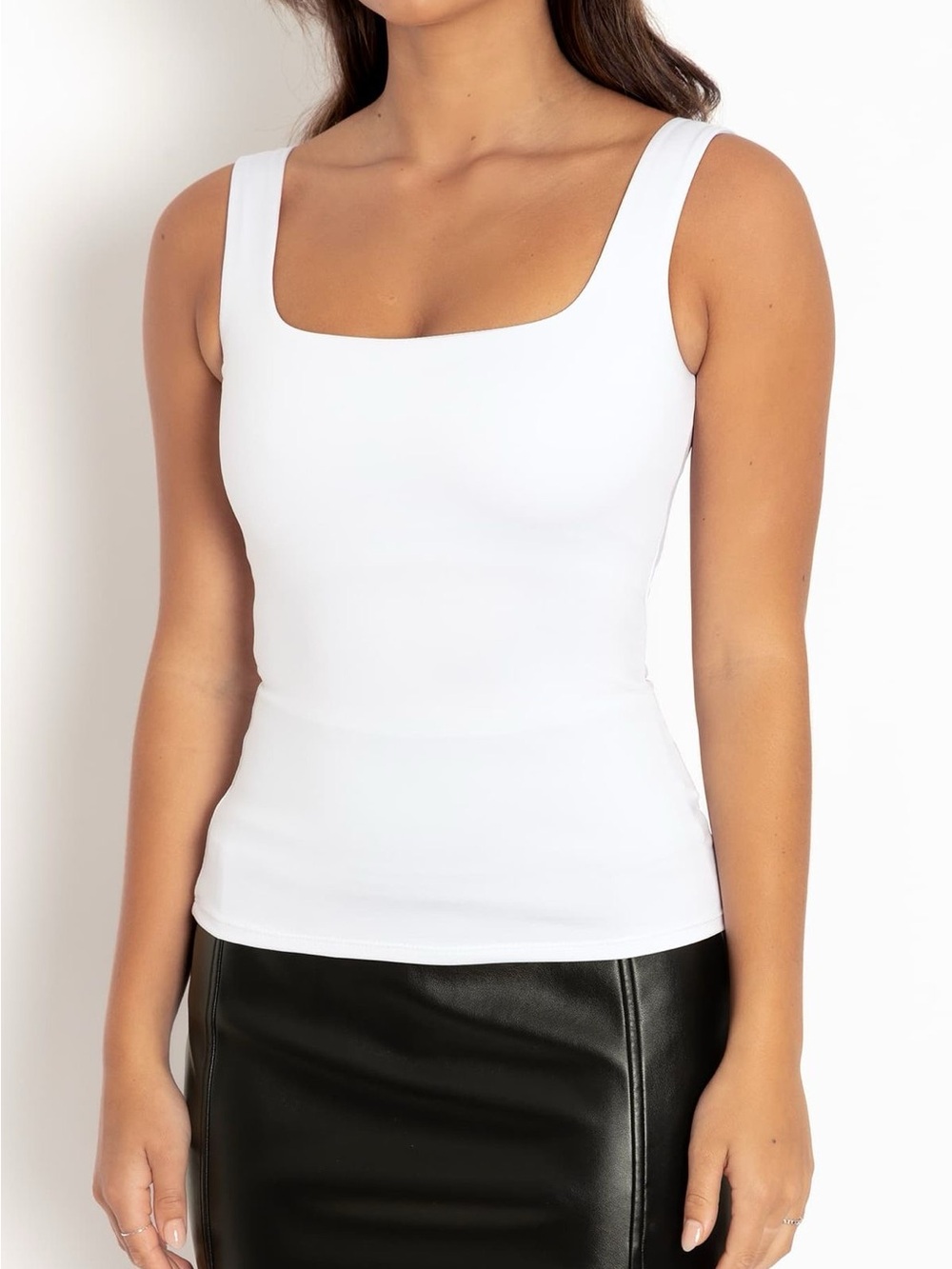 BlackMilk Clothing Matte White Tank Top S